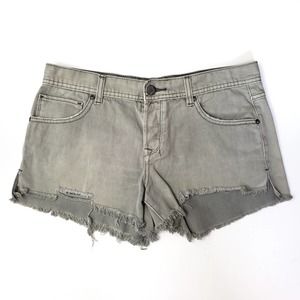 Free People Light Green High Rise Denim Jean Shorts
